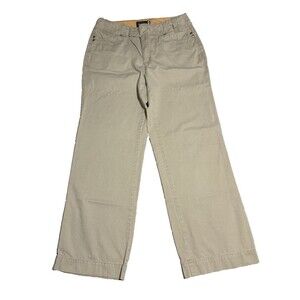 Women’s Sugar Reef clothing co Wide Leg Crop Cotton Pants Beige Sz 6  W 30 ***